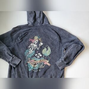 Duck Co Skeleton Women's Morro Bay California Sweatshirt Heather Grey Small